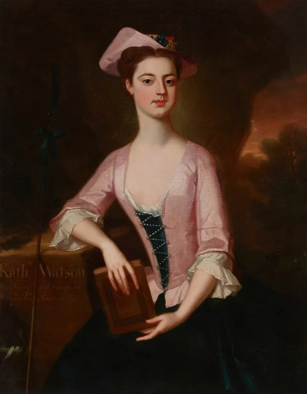 Portrait Of Katherine Watson Southwell D 1765 Holding A Book Wall Art by Enoch Seeman - High-Resolution Digital Print