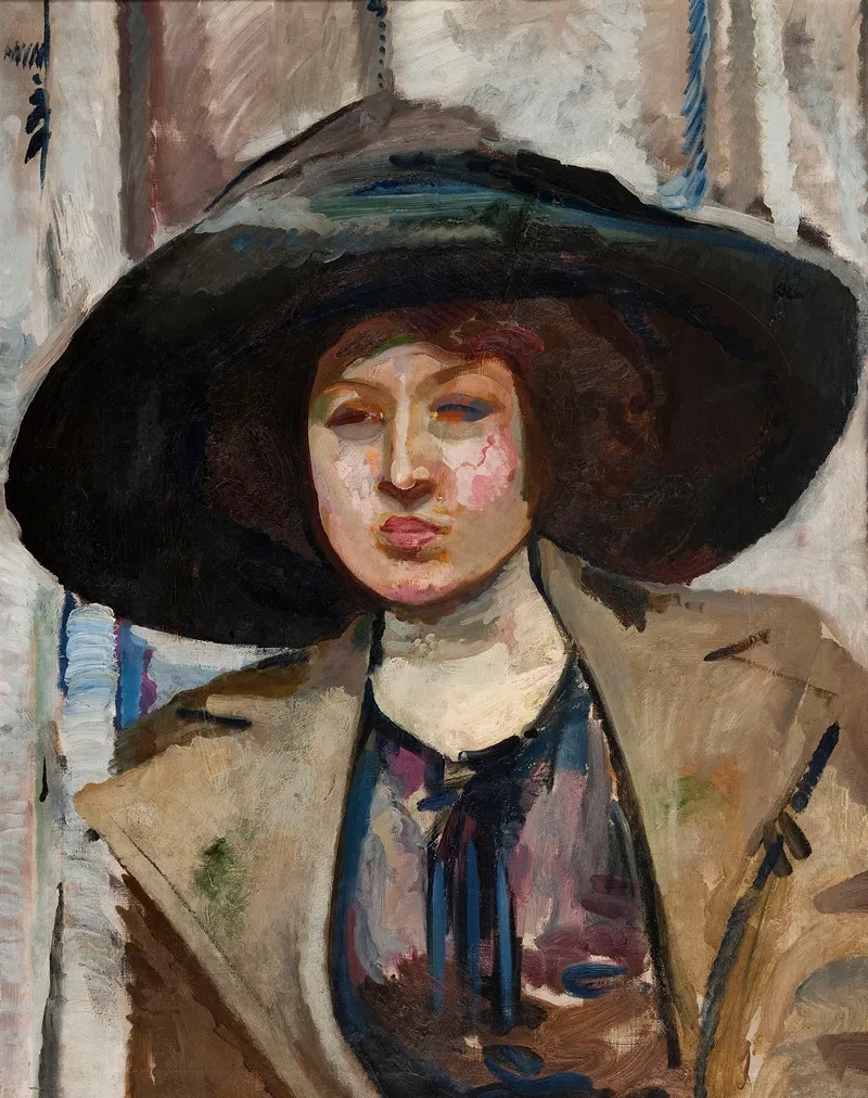 Portrait Of Kazimiera Felix Portrait In A Wingy Hat