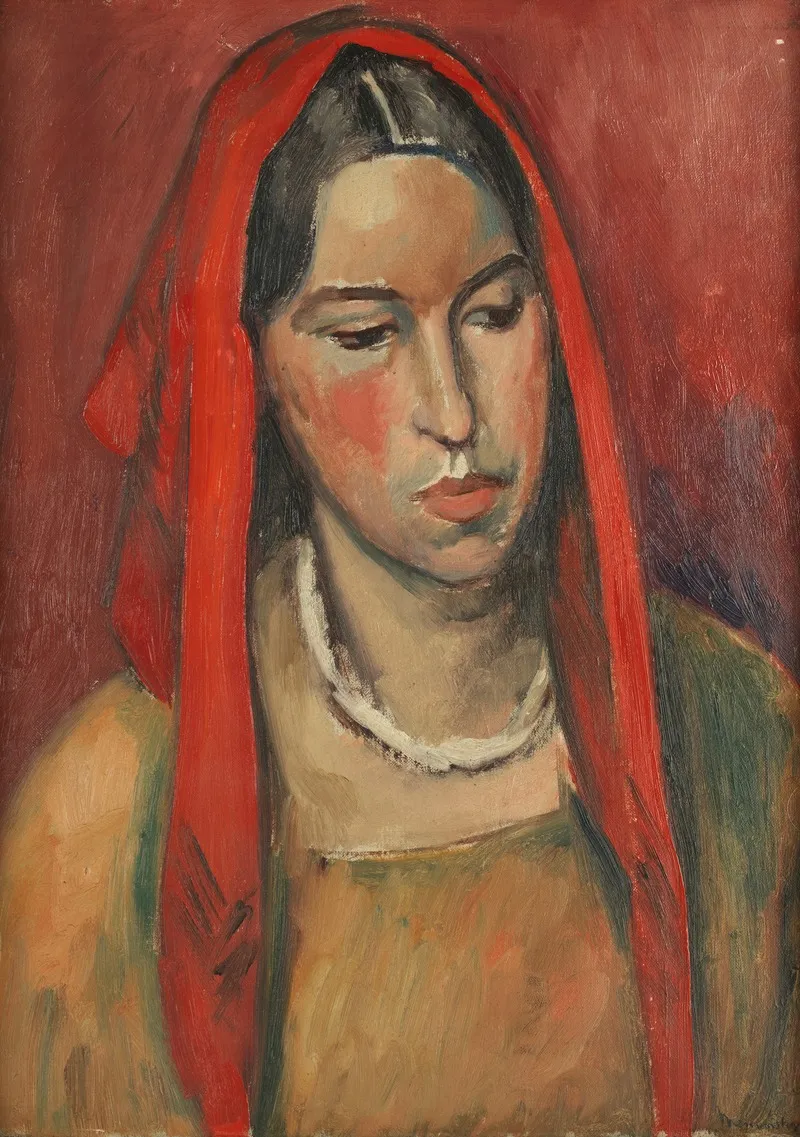 Portrait Of Lorna Hyde Wall Art by Bernard Meninsky - High-Resolution Digital Print