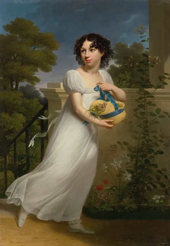 Portrait Of Lucie Isabey Madame Collon Wall Art by Louis Andre Gabriel Bouchet - High-Resolution Digital Print