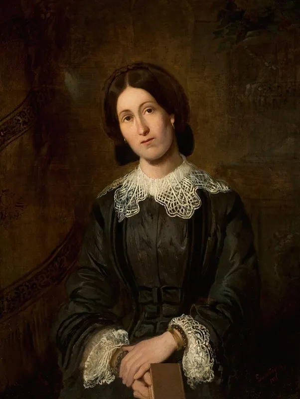 Portrait Of Lucyna Luszczkiewicz Artists Sister Wall Art by Władysław Łuszczkiewicz - High-Resolution Digital Print
