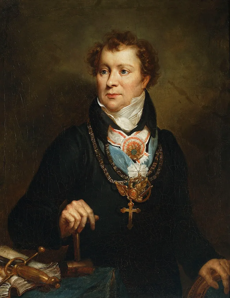 Portrait Of Ludwik Osinski In Freemasons Dress Wall Art by Antoni Brodowski - High-Resolution Digital Print