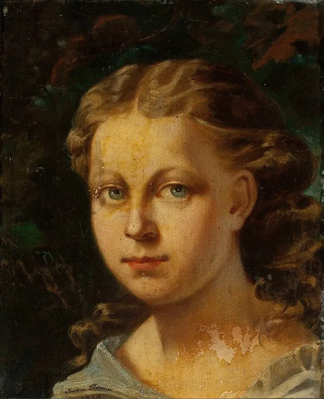 Portrait Of Ludwika Rozwadowska Nee Zamoyska Wall Art by Napoleon Iłłakowicz - High-Resolution Digital Print