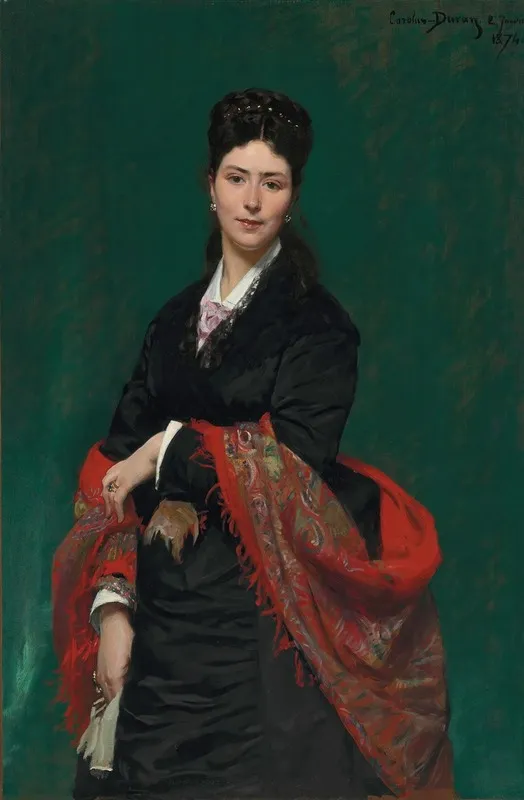 Portrait Of Madame Marie Clerc Wall Art by Carolus-Duran - High-Resolution Digital Print