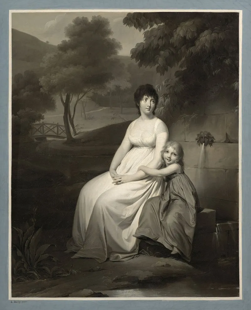Portrait Of Madame Tallien And Her Daughter In A Park Wall Art by Louis-Léopold Boilly - High-Resolution Digital Print