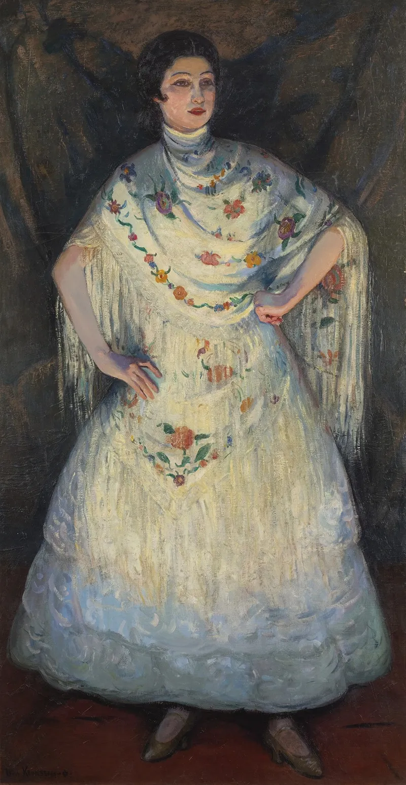 Portrait Of Mademoiselle Perusina Wall Art by Louis Kronberg - High-Resolution Digital Print