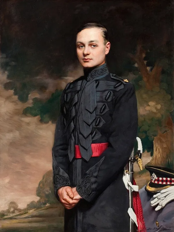 Portrait Of Major Romer In The Uniform Of The Band Of The Scots Guard Wall Art by John Saint-Hélier Lander - High-Resolution Digital Print
