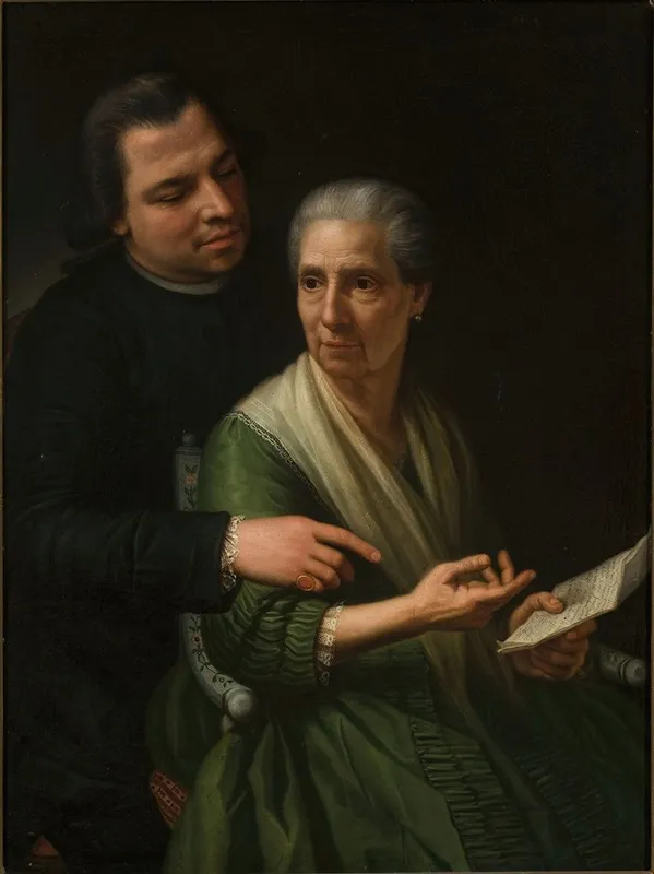 Portrait Of Marcello Bacciarellis Mother And Brother