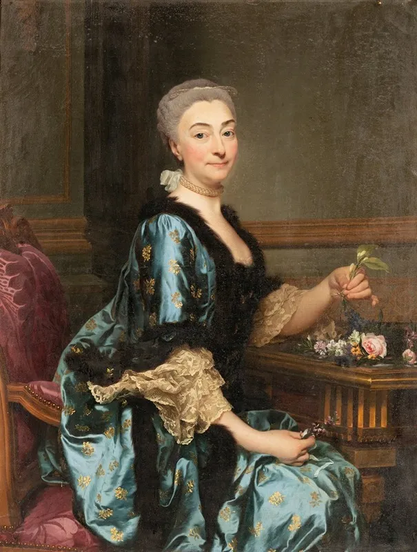 Portrait Of Marguerite De Conzie Wall Art by Alexander Roslin - High-Resolution Digital Print