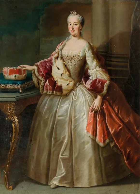 Portrait Of Maria Anna Duchess Of Bavaria Nee Princess Of Pfalz Sulzbach 1722 1790 Wall Art by Workshop of Georges Desmarées - High-Resolution Digital Print