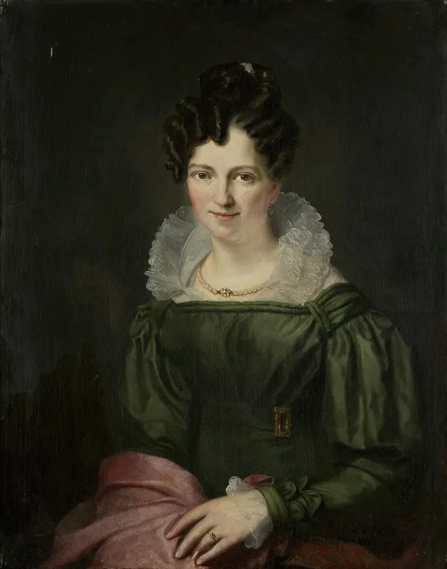 Portrait Of Maria Christina Nijssen Wife Of Anthonie Van Der Hout Wall Art by Christiaan Julius Lodewijk Portman - High-Resolution Digital Print