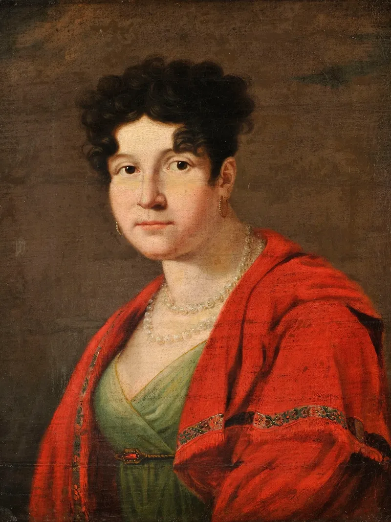 Portrait Of Maria Hube Nee Plonska Senators Wife Wall Art by Antoni Jan Blank - High-Resolution Digital Print