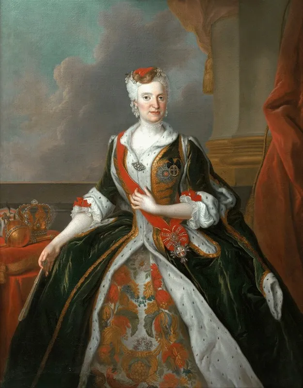 Portrait Of Maria Josepha Of Austria Wall Art by Louis de Silvestre - High-Resolution Digital Print