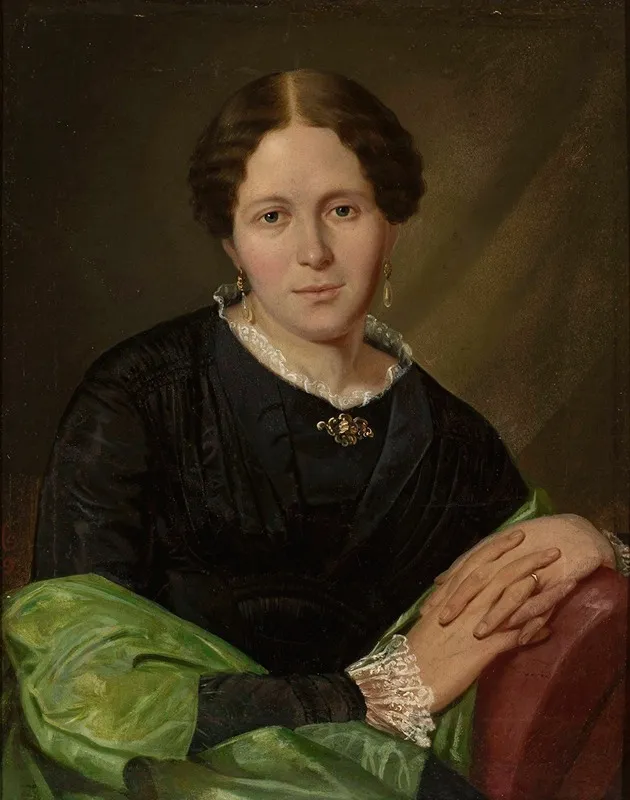 Portrait Of Maria Jozefowicz Nee Rychter Wall Art by Franciszek Mielnicki - High-Resolution Digital Print