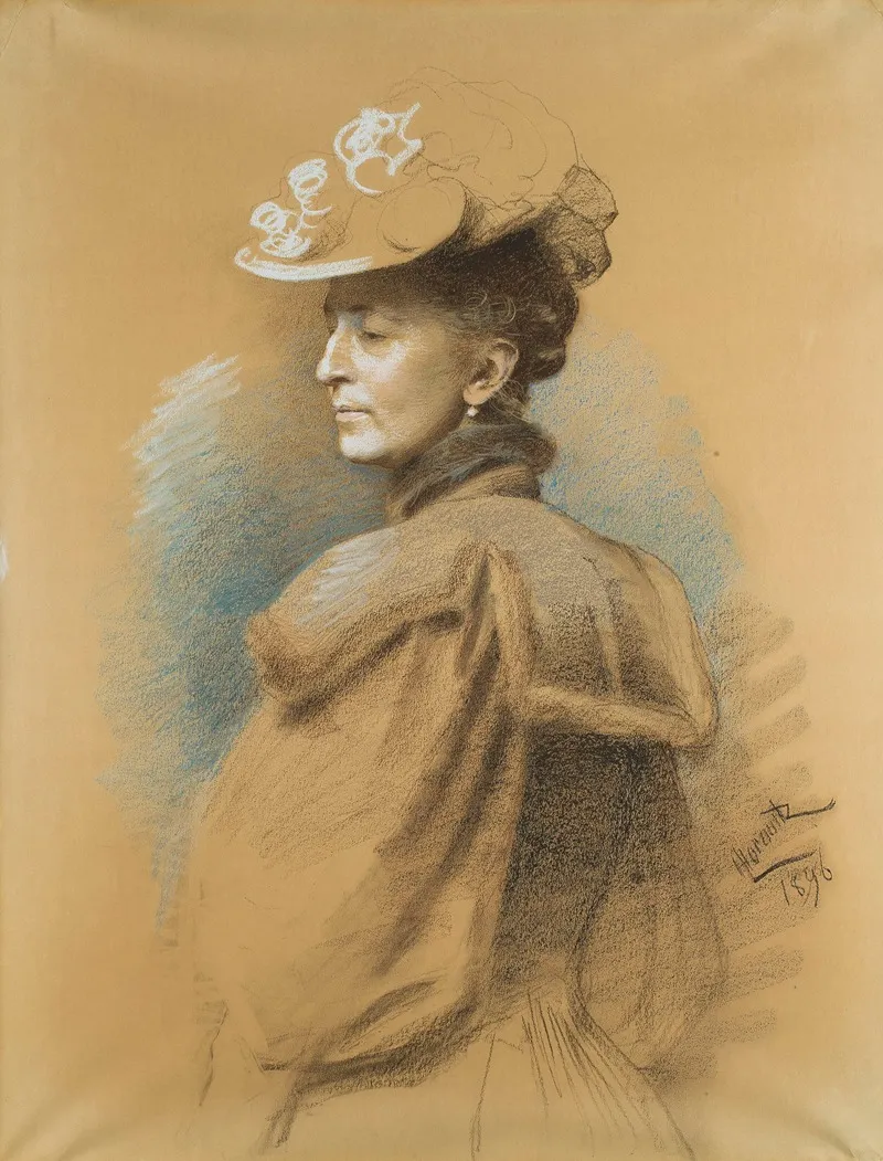 Portrait Of Maria Landau Nee London Wall Art by Leopold Horowitz - High-Resolution Digital Print