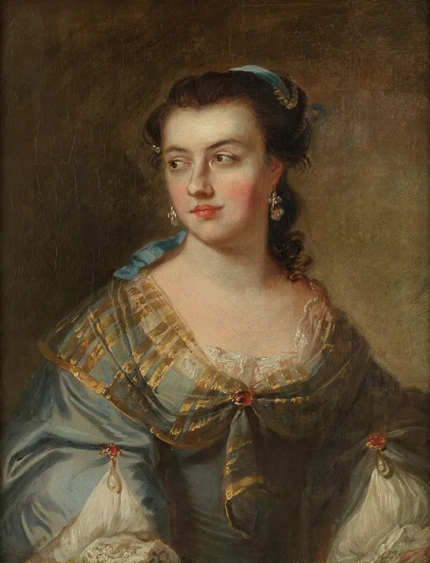 Portrait Of Maria Theresa Borrekens Wall Art by Philip Joseph Tassaert - High-Resolution Digital Print