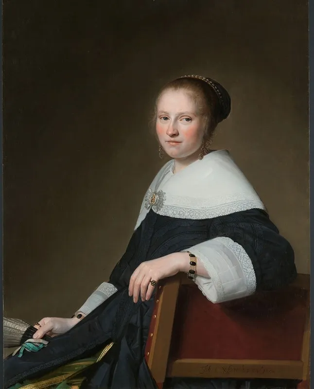 Portrait Of Maria Van Strijp Wall Art by Johannes Cornelisz Verspronck - High-Resolution Digital Print