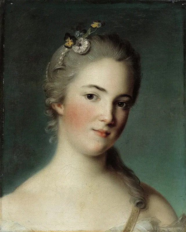 Portrait Of Marie Genevieve Boudrey Wall Art by Jean-Marc Nattier - High-Resolution Digital Print