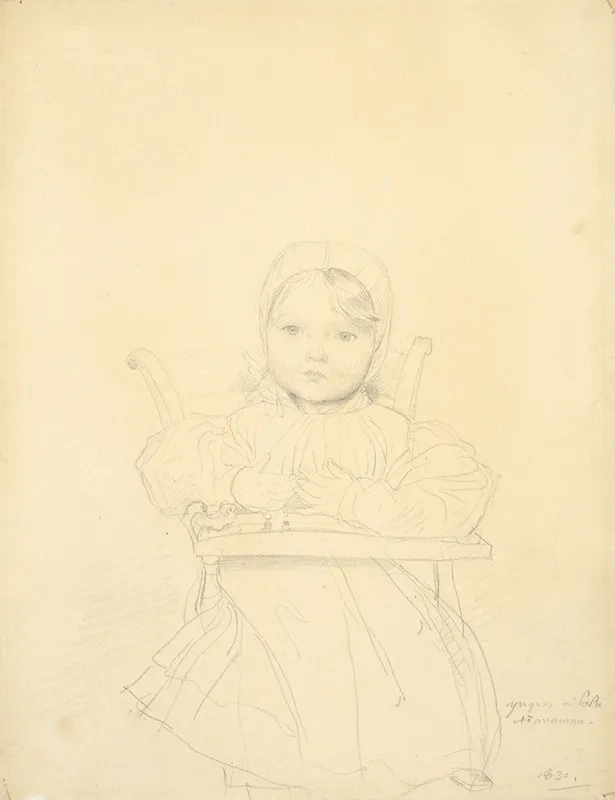 Portrait Of Marie Marcotte At The Age Of Sixteen Months Wall Art by Jean Auguste Dominique Ingres - High-Resolution Digital Print