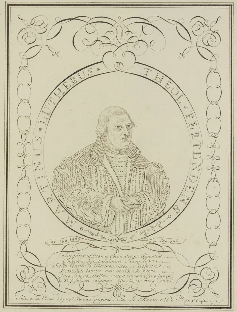 Portrait Of Martin Luther 3 Wall Art by Pierre-Jean-Paul Berny de Nogent - High-Resolution Digital Print