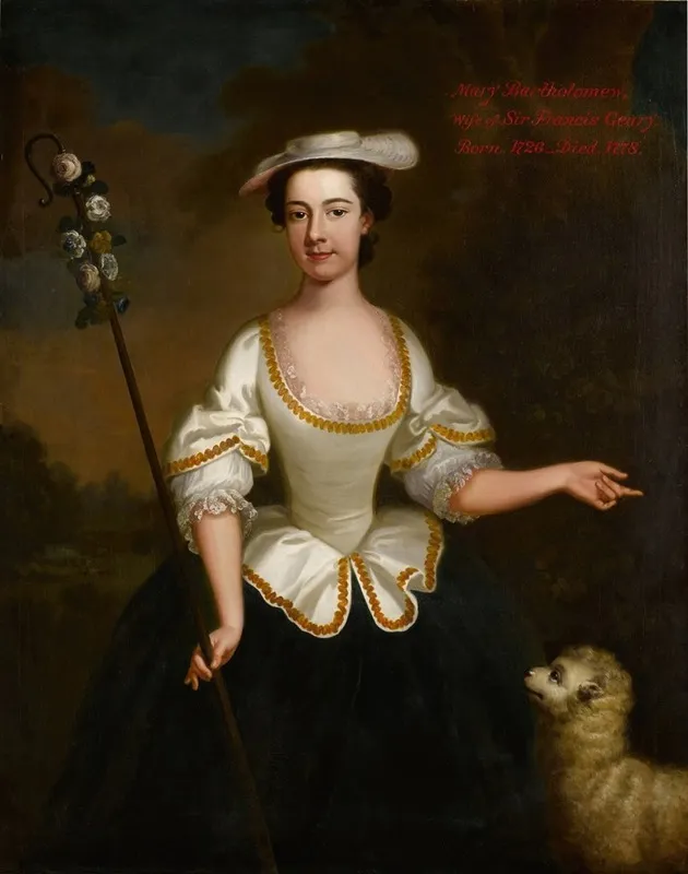 Portrait Of Mary Bartholomew As A Shepherdess Wall Art by Pieter van Bleeck - High-Resolution Digital Print