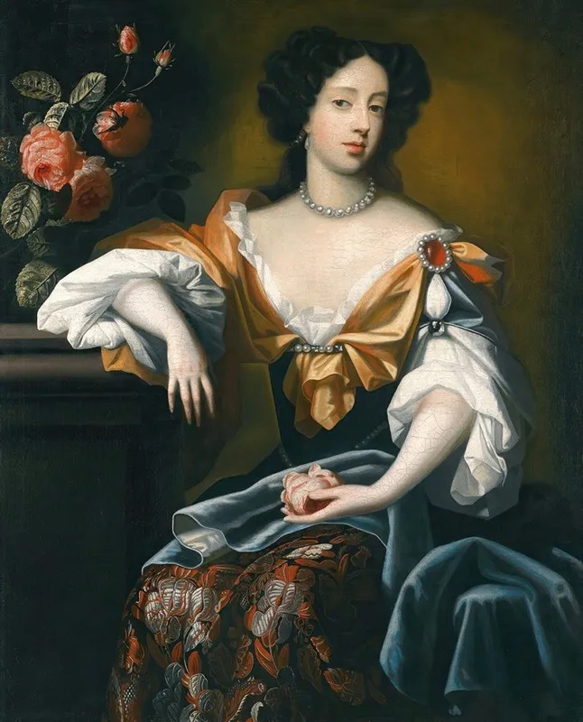 Portrait Of Mary Of Modena 1658 1718 Wall Art by Simon Verelst - High-Resolution Digital Print