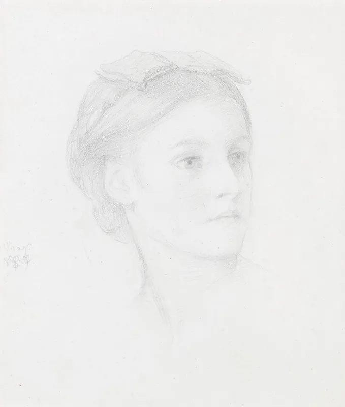 Portrait Of May Sartoris 2 Wall Art by Frederic Leighton - High-Resolution Digital Print