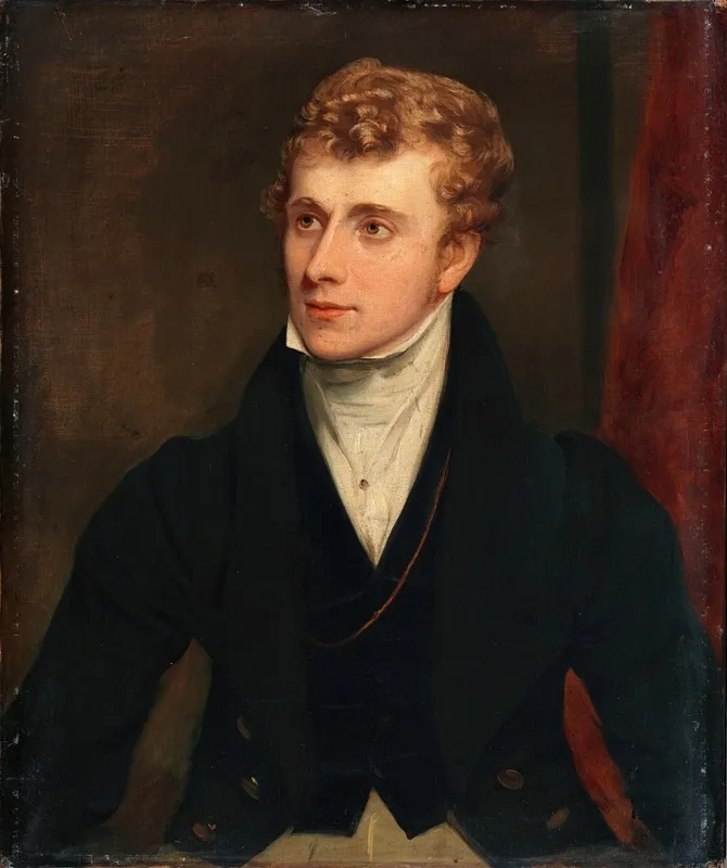 Portrait Of Michael Banim 1796 1874 Author Wall Art by Thomas Clement Thompson - High-Resolution Digital Print