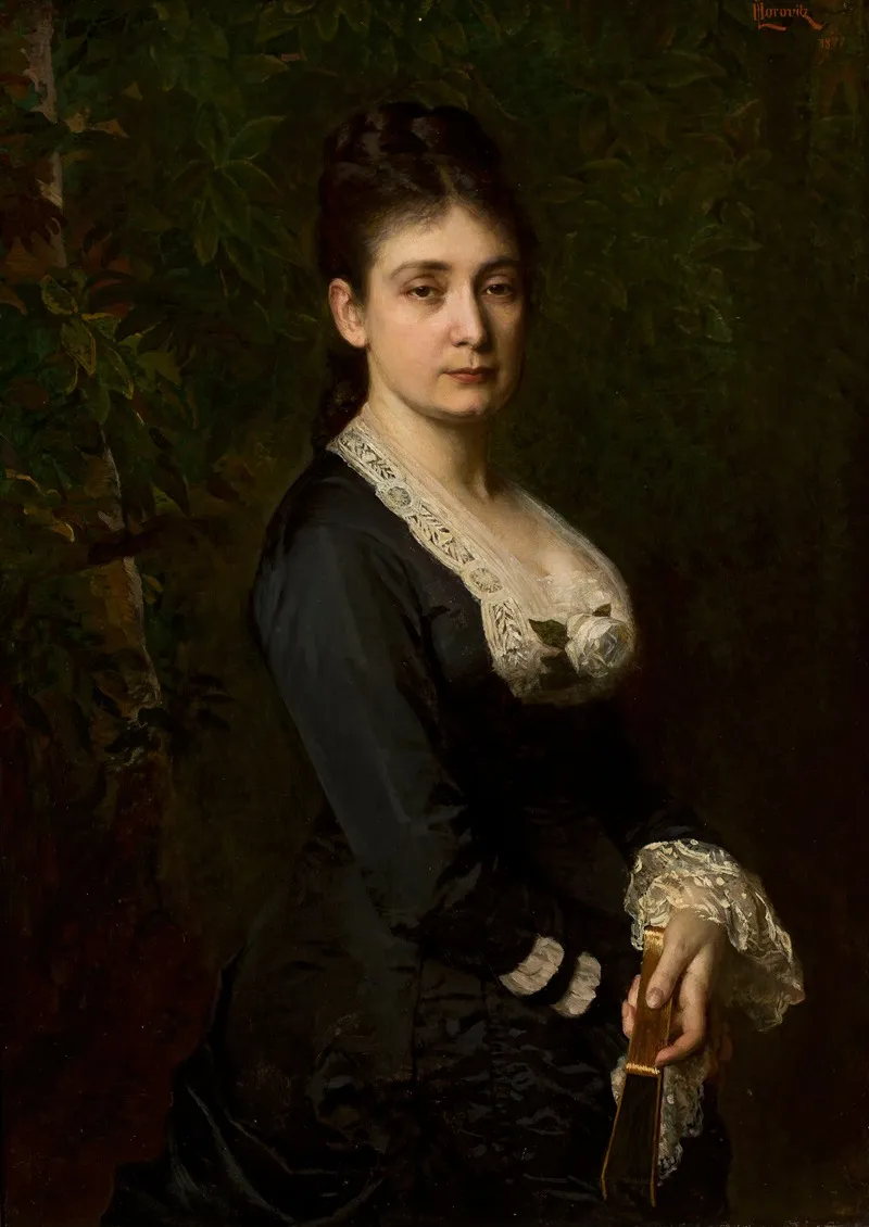 Portrait Of Mina Fajans 1841 1933 Wall Art by Leopold Horowitz - High-Resolution Digital Print