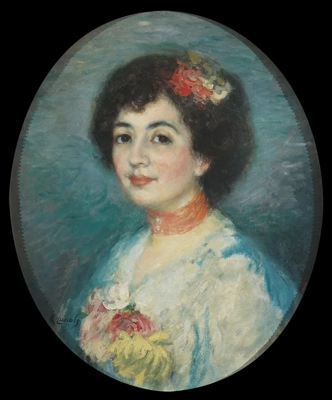 Portrait Of Mrs Amouroux The Artists Sister In Law Wall Art by Ricard Canals i Llambí - High-Resolution Digital Print