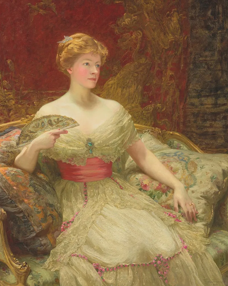 Portrait Of Mrs Austin Mackenzie Wall Art by Frank Dicksee - High-Resolution Digital Print
