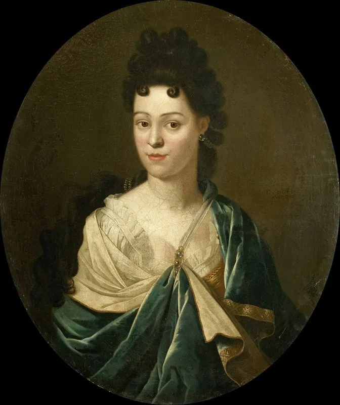 Portrait Of Mrs Brust Batailhy Wall Art by Pieter Van Der Werff - High-Resolution Digital Print