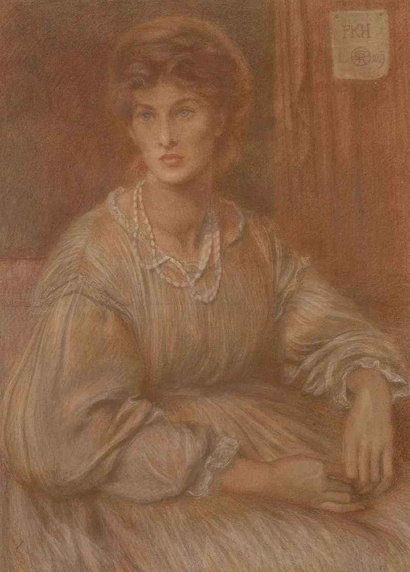 Portrait Of Mrs Charles Howell Wall Art by Dante Gabriel Rossetti - High-Resolution Digital Print