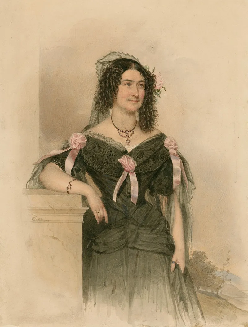 Portrait Of Mrs Charles Kean Wall Art by L.W. Ross - High-Resolution Digital Print