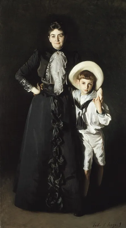 Portrait Of Mrs Edward L Davis And Her Son Livingston Davis