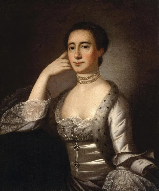Portrait Of Mrs John Champneys Wall Art by Jeremiah Theus - High-Resolution Digital Print
