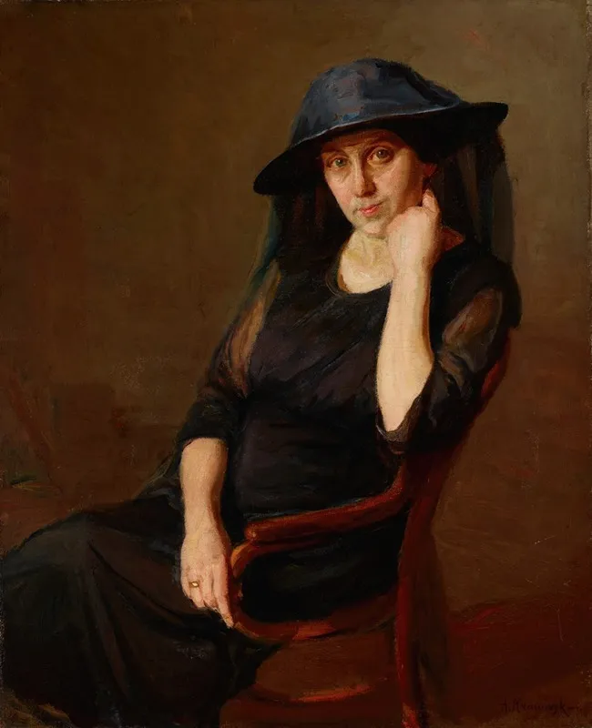 Portrait Of Mrs K Artists Wife Wall Art by Aleksander Krawczyk - High-Resolution Digital Print