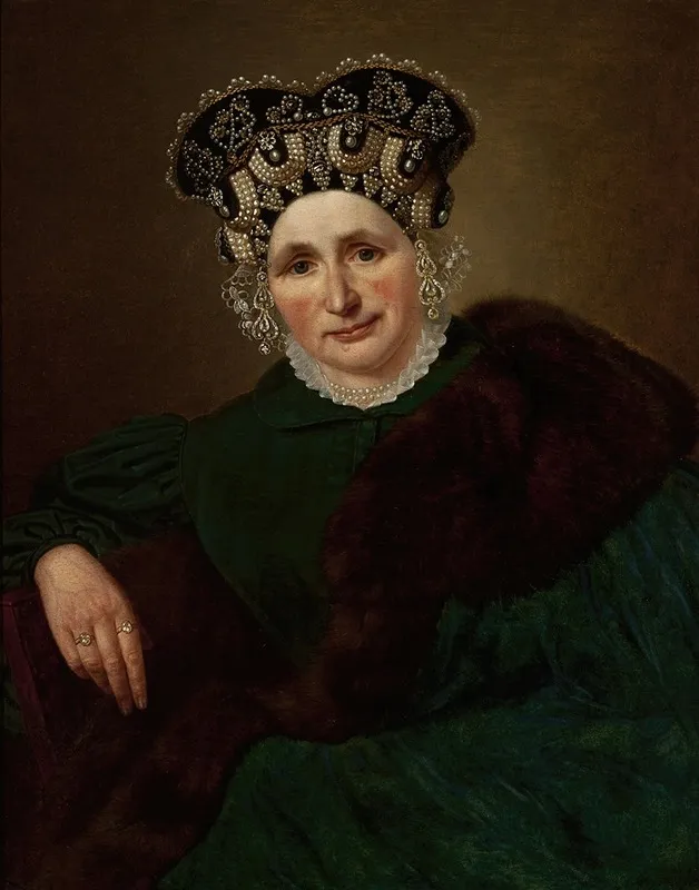 Portrait Of Mrs Pozner Wall Art by Jan Sikorski - High-Resolution Digital Print