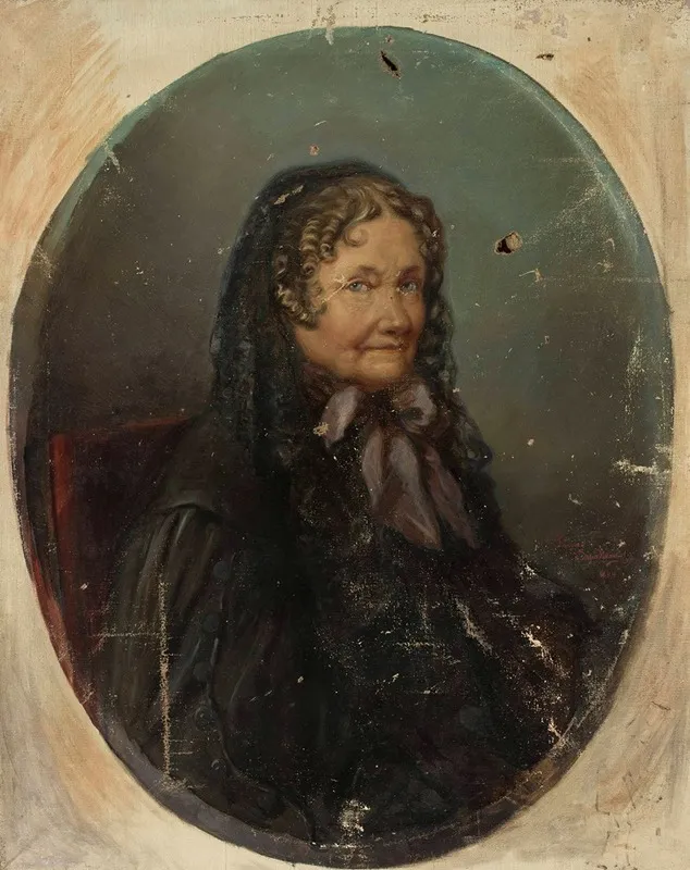 Portrait Of Mrs Sowinska Generals Wife 1776 1860 Wall Art by Ludomir Szpadkowski - High-Resolution Digital Print
