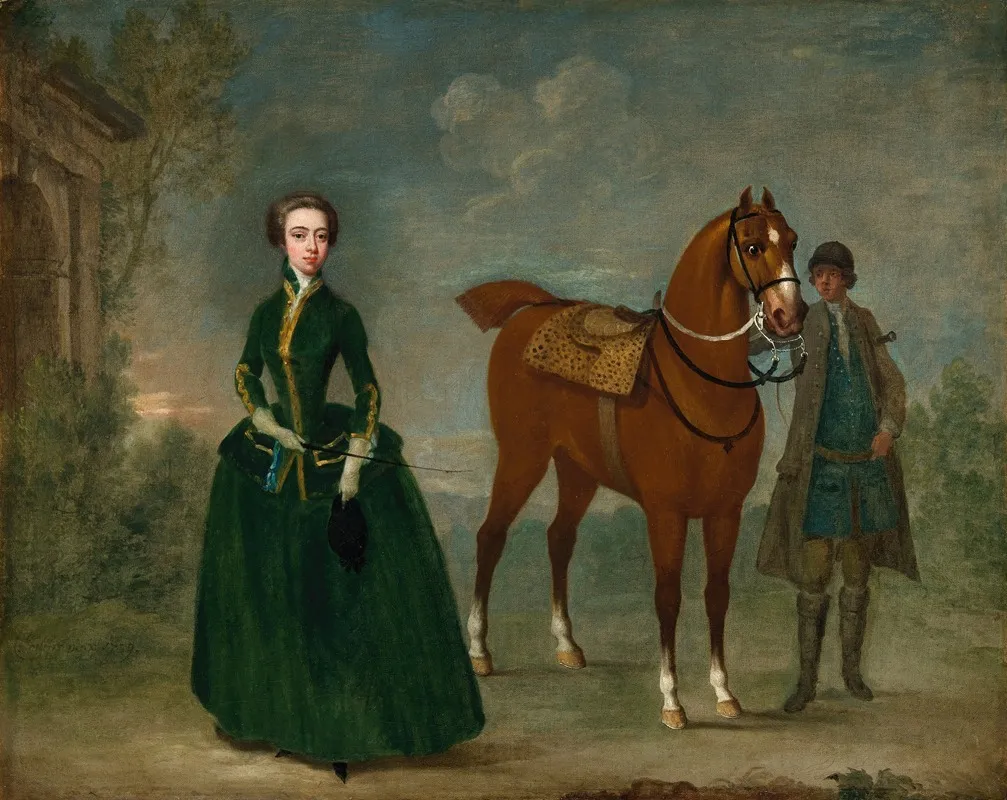 Portrait Of Mrs Thomas Congreve Nee Anna Catherine Handasyde Wall Art by Charles Philips - High-Resolution Digital Print
