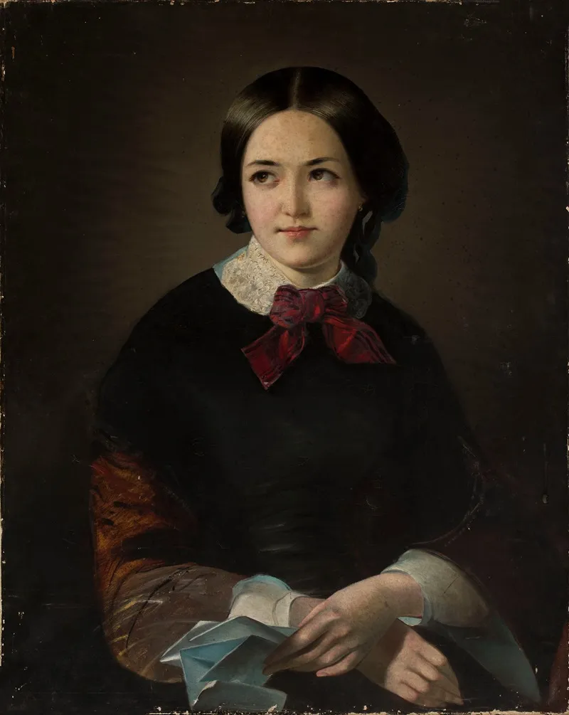 Portrait Of Ms Giedroyc Wall Art by Emil Boratyński-Jurkiewicz - High-Resolution Digital Print