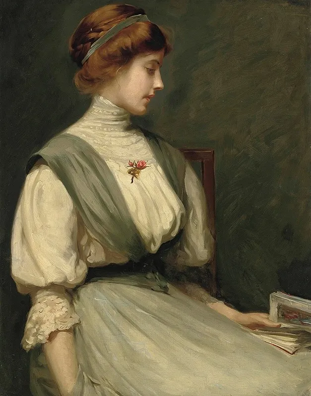 Portrait Of Nora Allen Wall Art by William Mainwaring Palin - High-Resolution Digital Print