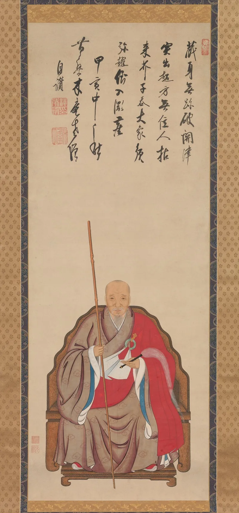 Portrait Of Obaku Monk Mokuan Wall Art by Kita Genki - High-Resolution Digital Print