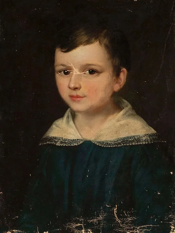 Portrait Of Oktawian Szukiewicz As A Child Wall Art by Ambroży Mieroszewski - High-Resolution Digital Print