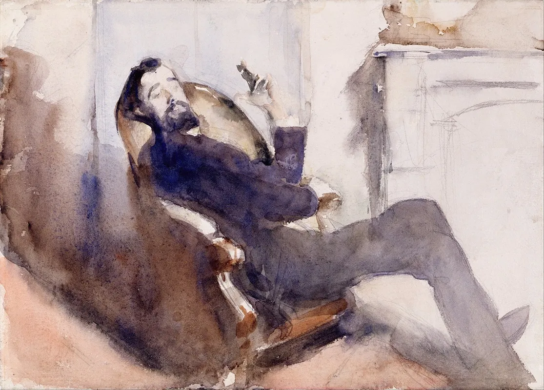 Portrait Of Paul Cesar Helleu Wall Art by John Singer Sargent - High-Resolution Digital Print
