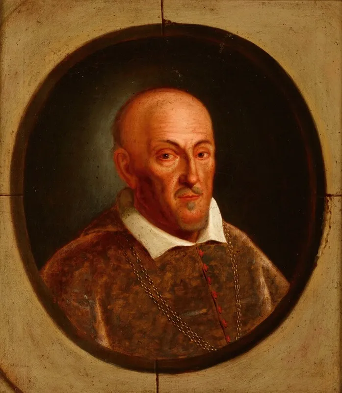 Portrait Of Pawel Piasecki 1579 1649 Janina Coat Of Arts Bishop Of Kamyaniets And Przemysl Wall Art by Friedrich Kloss - High-Resolution Digital Print