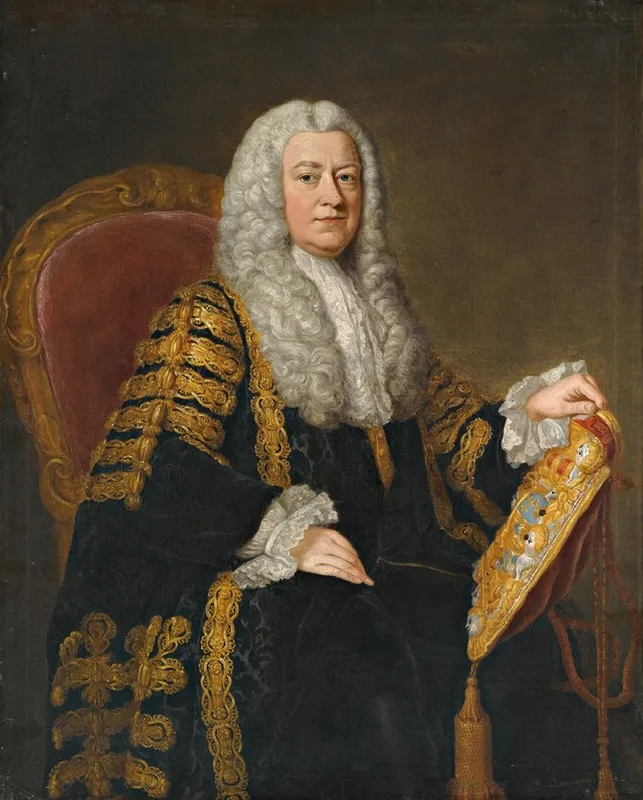 Portrait Of Philip Yorke 1st Earl Of Hardwicke 1690 1764 Wall Art by William Hoare of Bath - High-Resolution Digital Print
