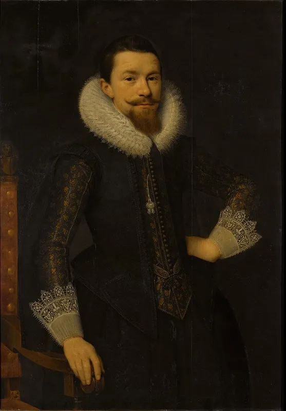 Portrait Of Pieter Boudaen Courten 1594 1668 Wall Art by Salomon Mesdach - High-Resolution Digital Print