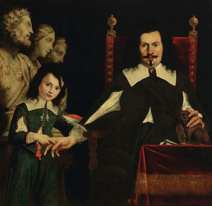 Portrait Of Pietro Bombarda And His Son Antonio Wall Art by Pier Francesco Cittadini - High-Resolution Digital Print