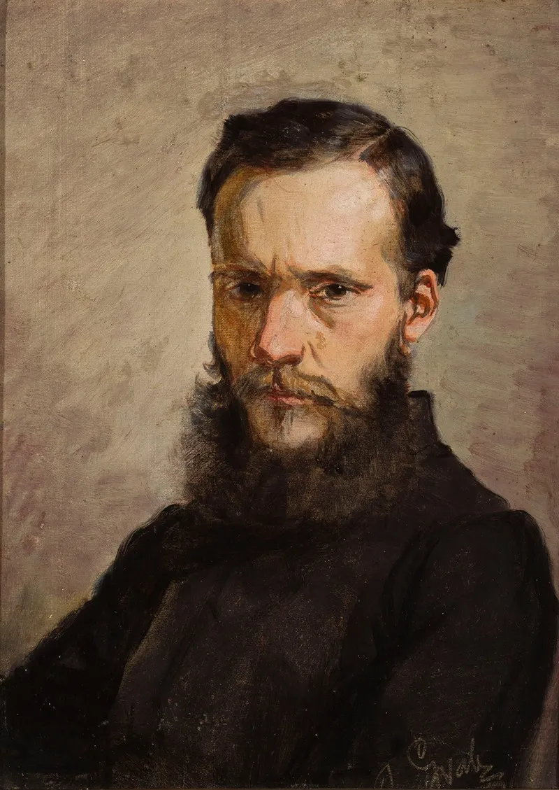 Portrait Of Piotr Kozakiewicz Wall Art by Andrzej Bronisław Grabowski - High-Resolution Digital Print